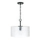 preview thumbnail 11 of 14, Emerson 1-light Dual Mount Semi-Flush/ Pendant w/ Embossed Seeded Glass