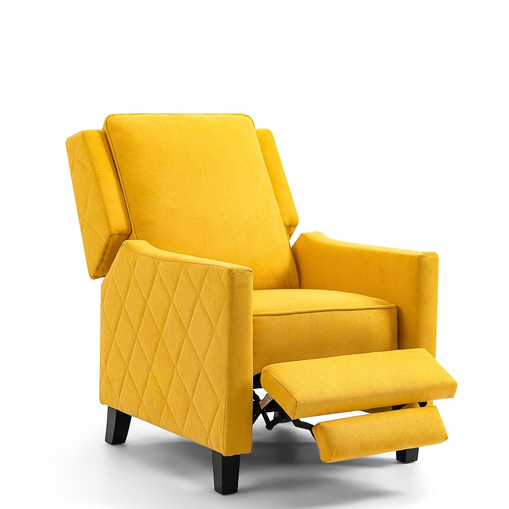 AVAWING Push Back Recliner Chair Linen Wing Back Chair