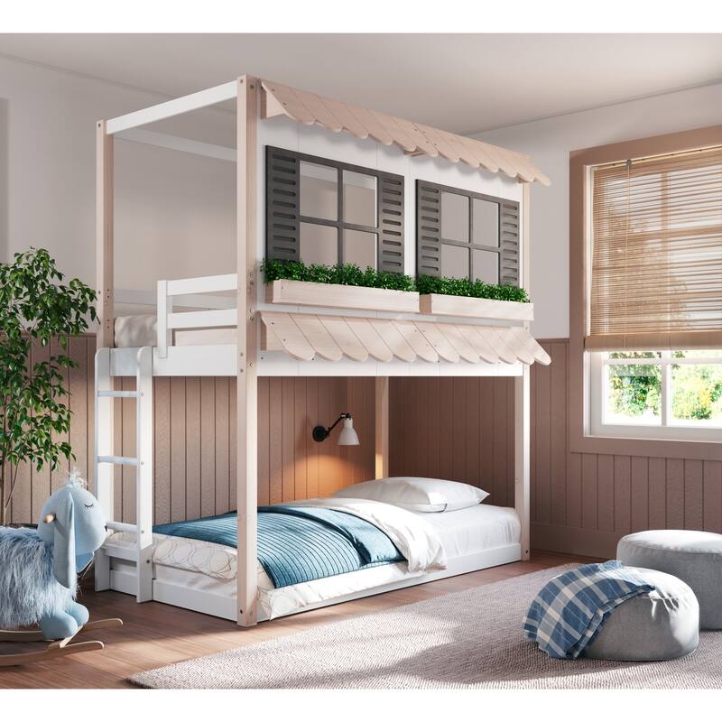 Garden Cottage Twin over Twin Bunk Bed