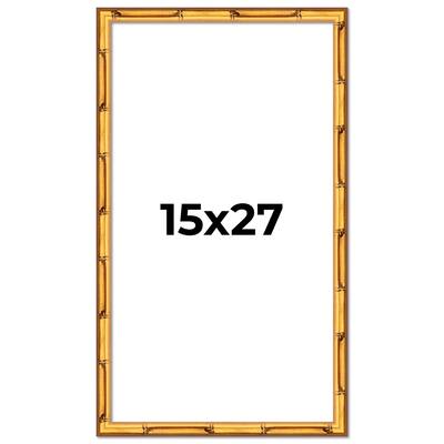 15x27 Frame Gold Bamboo Picture Frame Modern Photo Frame Includes UV Acrylic Shatter Guard Front Acid Free Foam Backing Board