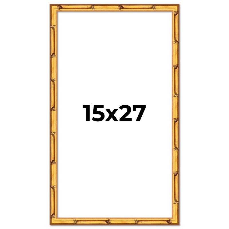 15x27 Frame Gold Bamboo Solid Wood Picture Frame | 1 Inch Moulding