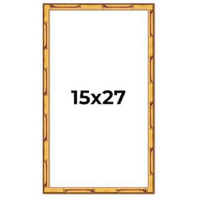 15x27 Frame Gold Bamboo Solid Wood Picture Frame | 1 Inch Moulding