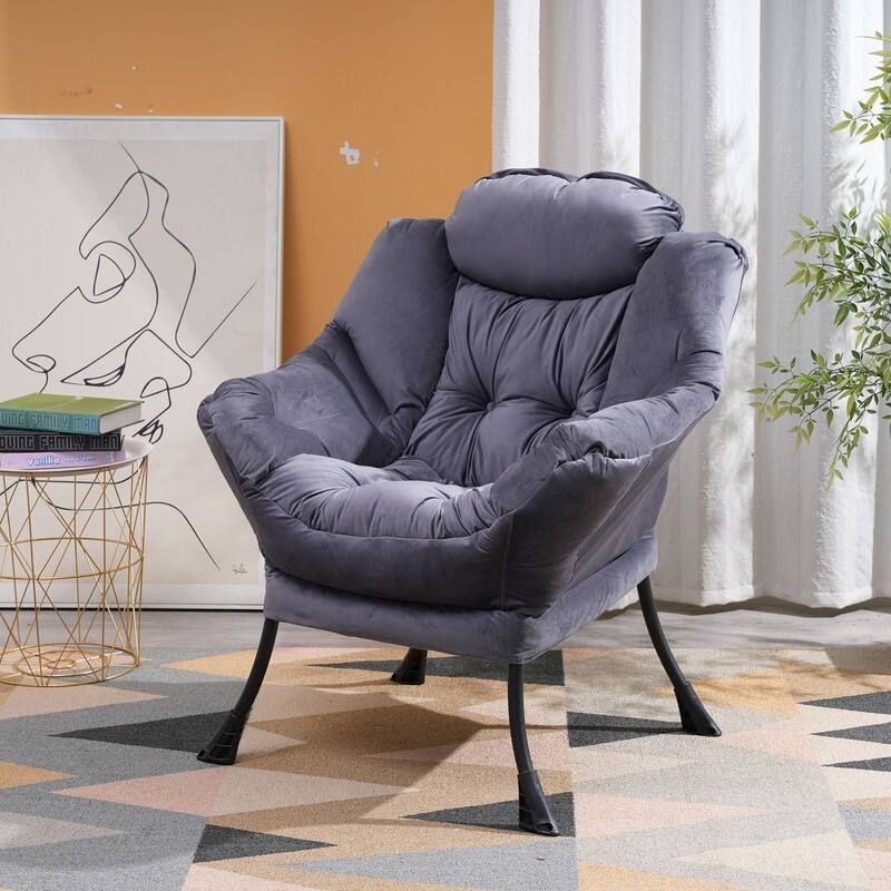 Modern Single Lazy Sofa Chair,Steel Frame Accent Chair for Living Room