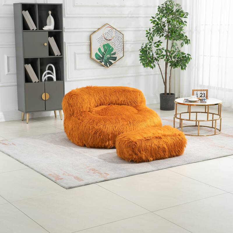 Bean Bag Chair,Floor Sofa with Handle,Accent Sofa Chair with Ottoman for Gaming Reading Relaxing