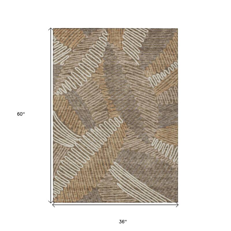 HomeRoots Floral Transitional Rectangle Outdoor Rug