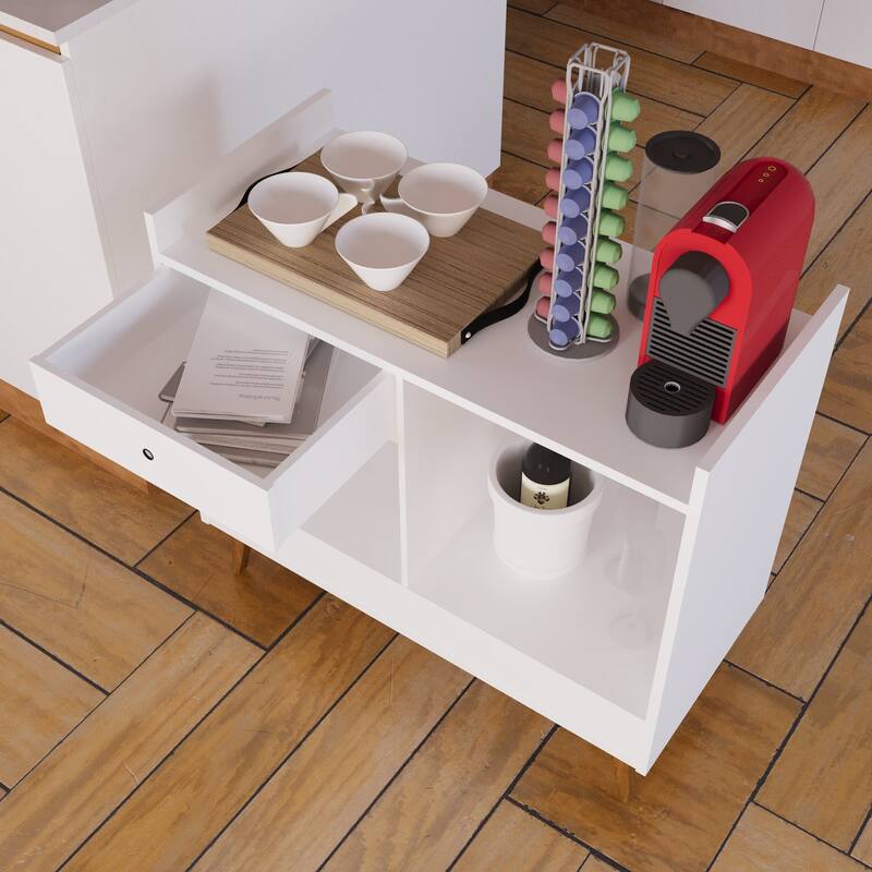 Boahaus Bar Cabinet Modern Wood Storage Shelves