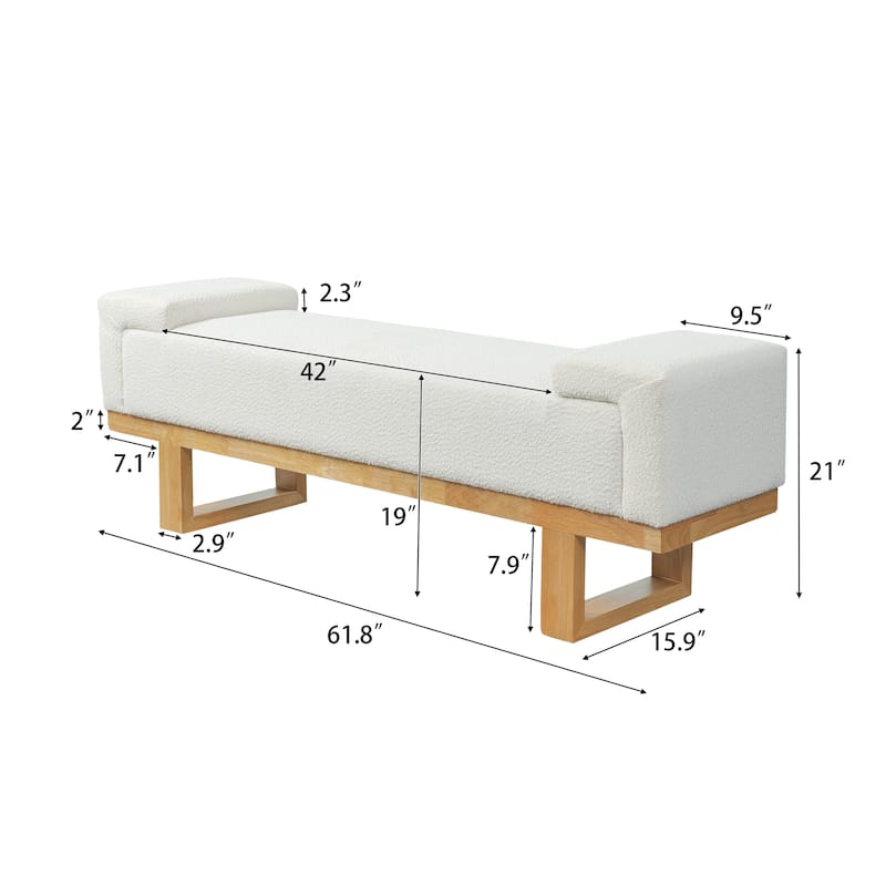 Christopher Knight Home - Modern Upholstered Ottoman Bench with Rubberwood Legs