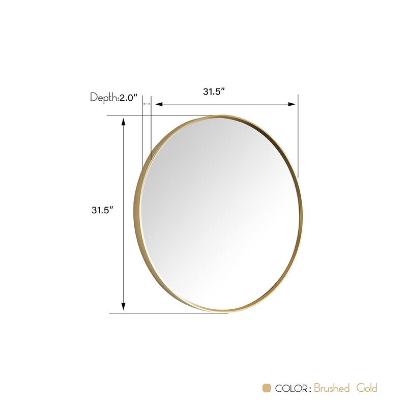 Vinnova Cascante Round Metal Wall Mirror