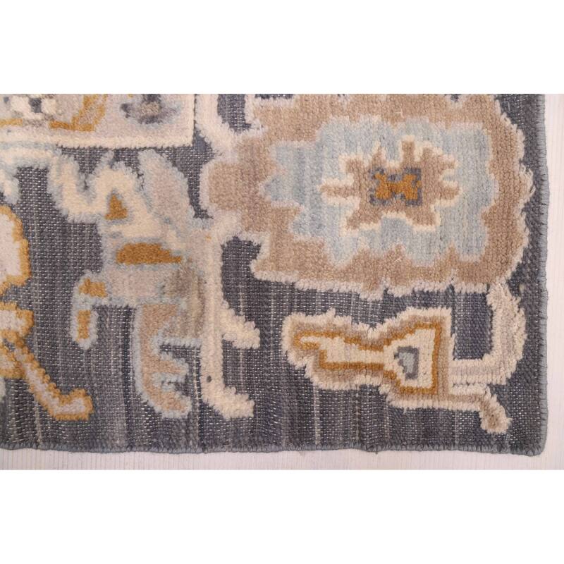 ECARPETGALLERY Hand-knotted Finest Oushak Dark Grey Wool Rug - 7'10 x 10'3