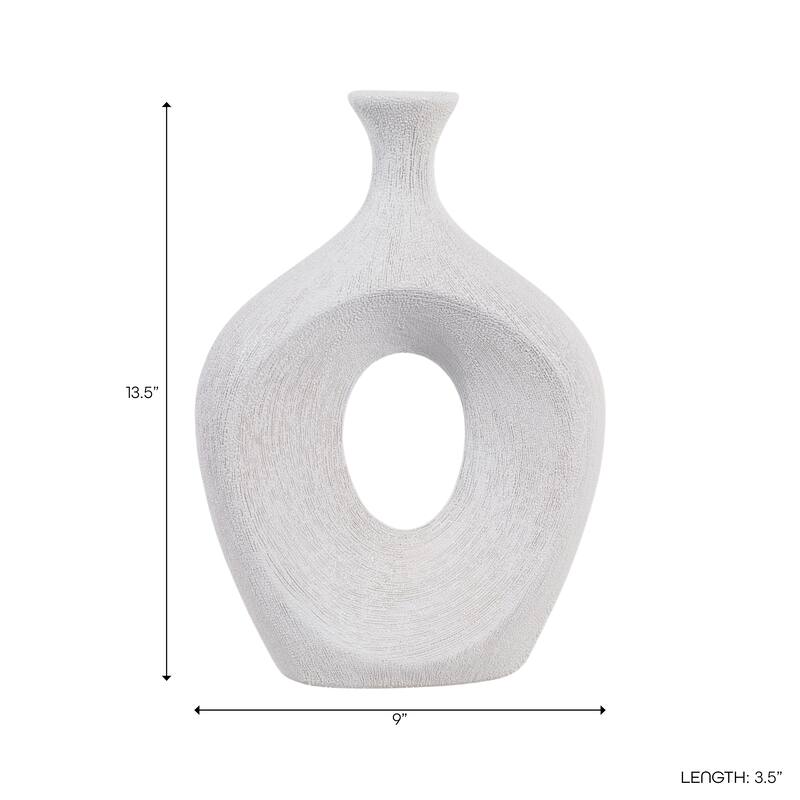 Modern Oval Ceramic Table Vase Cut-Out Design