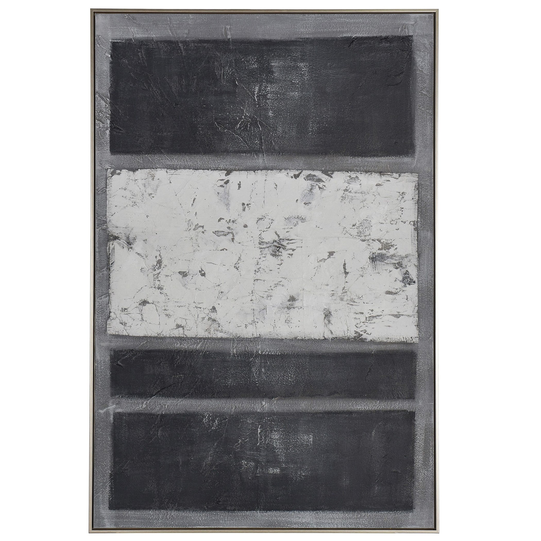 Neutral Whisper - Mixed Media Abstract Canvas Wall Art - Gold Frame