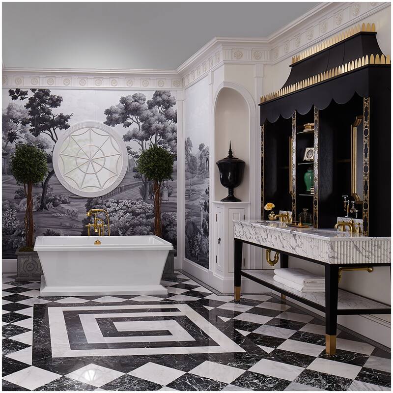 DXV Fitzgerald 66" Free Standing Acrylic Soaking Tub with Center Drain