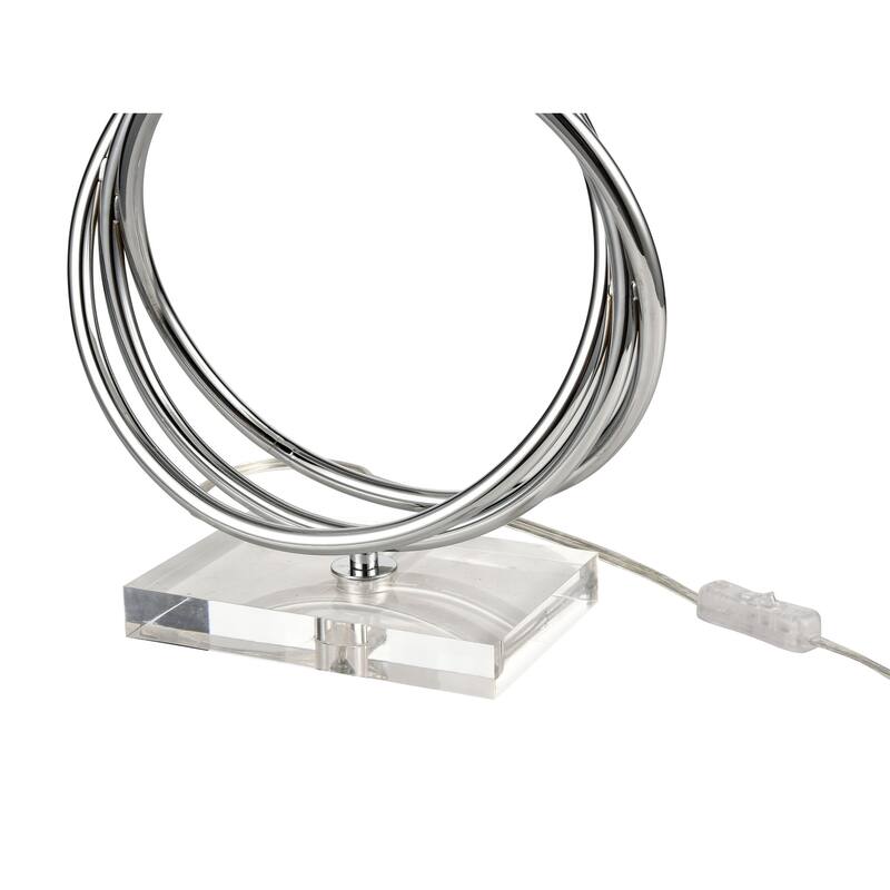 Elk Home Eero Chrome With White Linen Shade 1 Light Table Lamp