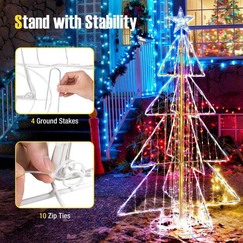 Costway 5 FT Animated Christmas Tree with 252 Warm 202 Cold LED Lights - See Details