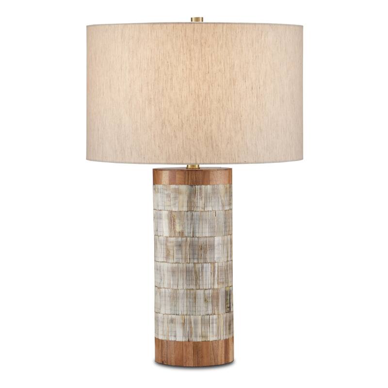 Currey & Company Hyson Table Lamp - 27"h x 17"dia - 27"h x 17"dia - Natural/Brass