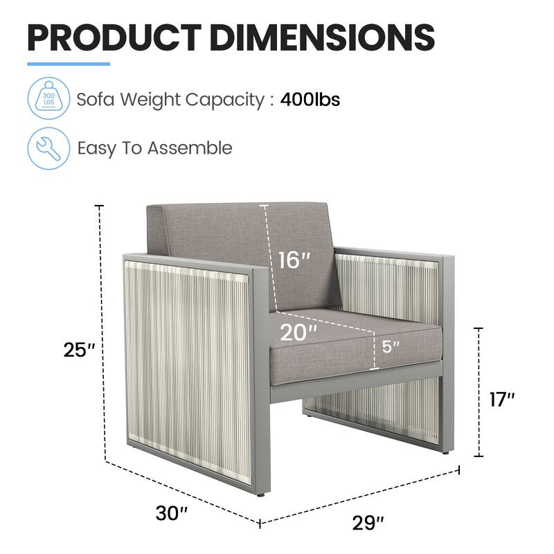 Outdoor Wicker Rattan Arm Chair with Cushion