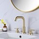 preview thumbnail 4 of 7, Luxury 360 Degree Swivel Bathroom Faucet Widespread with 2 Handles in Brushed Gold