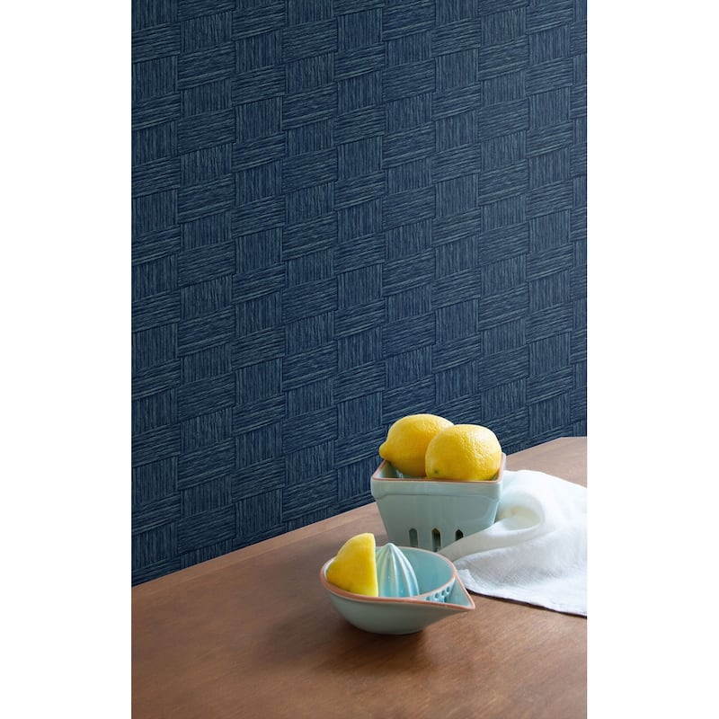 Seabrook Designs Seagrass Weave Embossed Vinyl Unpasted Wallpaper