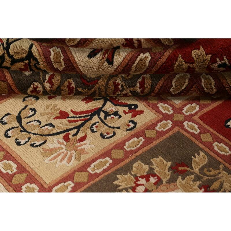 Garden Design Nepalese Vegetable Dye Oriental Wool Area Rug Handmade - 6'1" x 9'8"