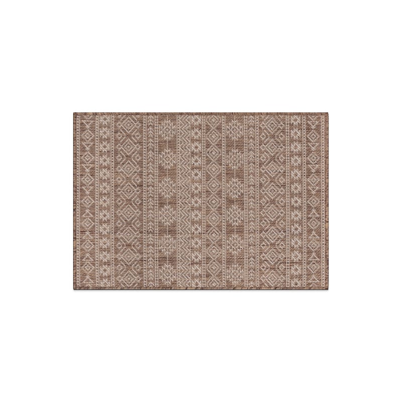 World Rug Gallery Geometric Boho Textured Flat Weave Indoor/Outdoor Area Rug