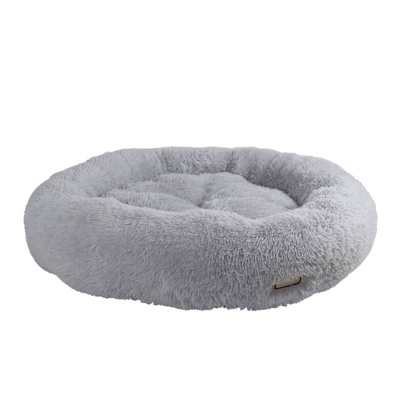 Extra Large, Fluffy Gray Round Cat Bed - Estra Large