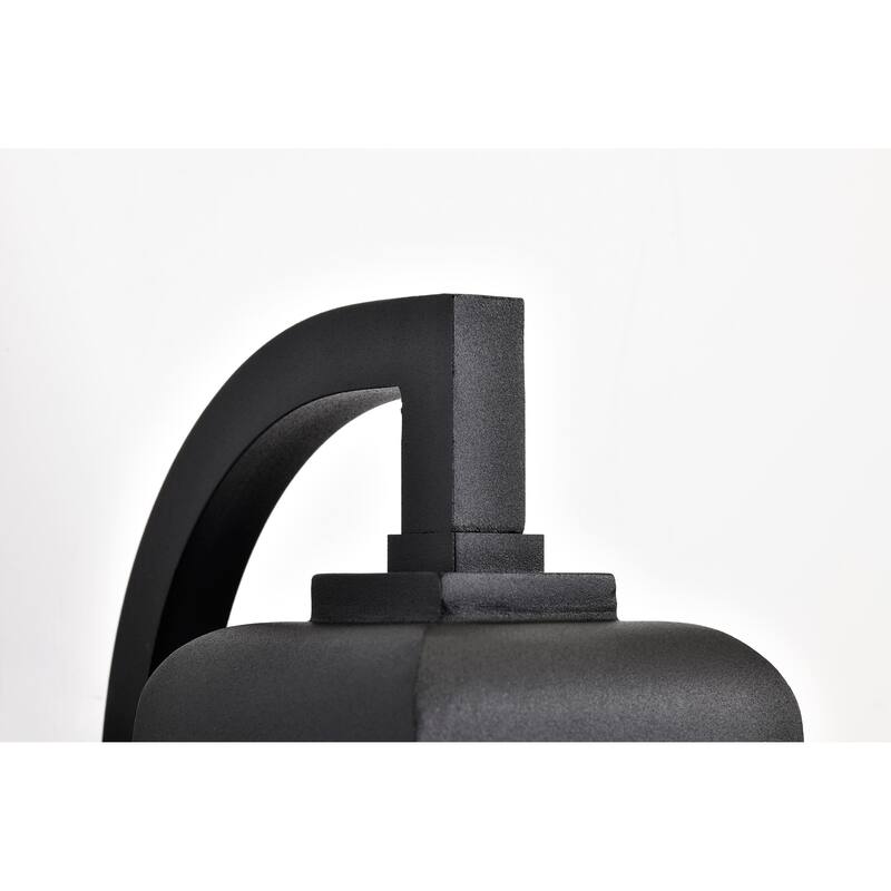 Lawrence 1 Light Large Wall Lantern Matte Black with Clear Seeded Glass
