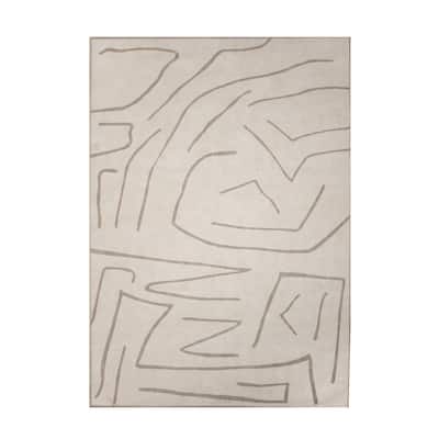 Chloe 3'3" x 4' ft Handwoven Indoor Rug, Cream/ Beige - 3'3" x 4' ft