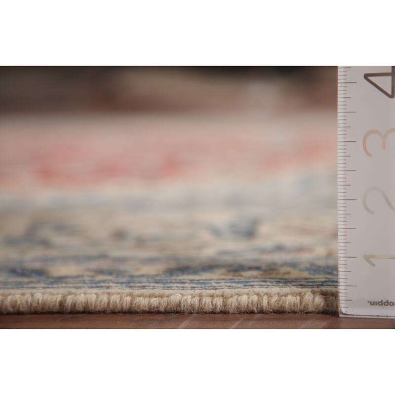 Hand Knotted Oriental 100% Wool Carpet Traditional Floral Red Nain Area Rug - 11' 1'' X 7' 10''