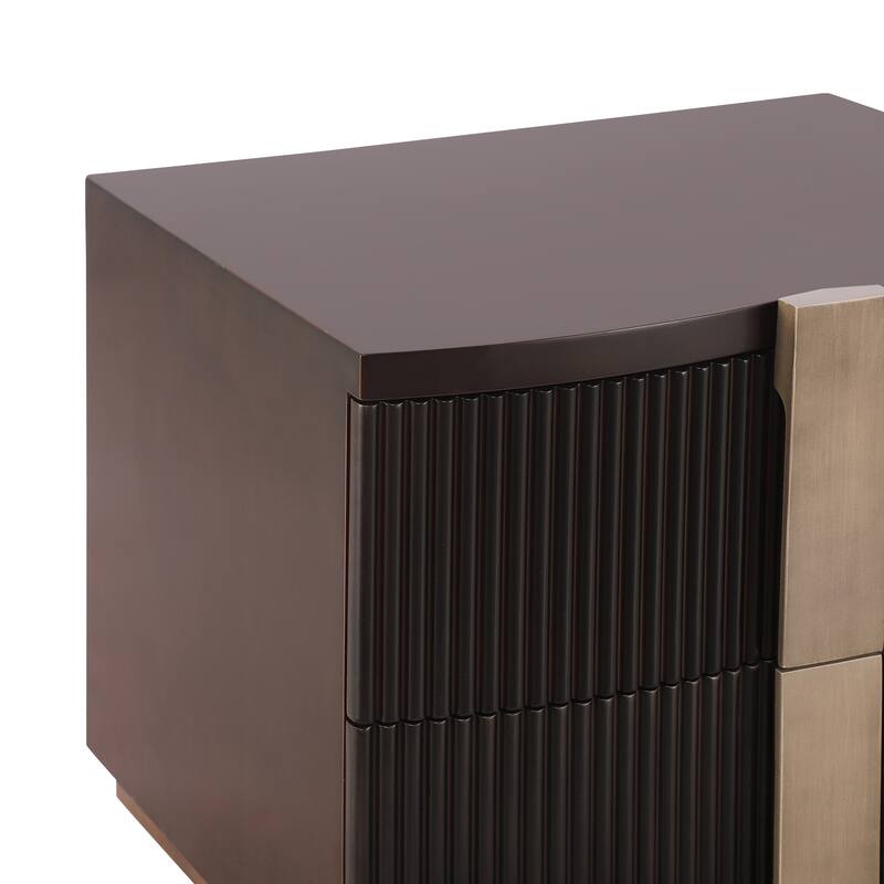 Christopher Knight Home - Lunera Modern Storage Nightstand with Fluted Design and Heavy Duty Base