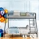 preview thumbnail 2 of 14, Metal Floor Bunk Bed, Twin-Over-Full Loft Bed, Metal Bed, Inclined Ladder