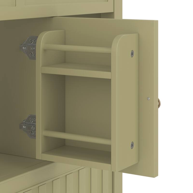 Roomfitters 36 Inch Bathroom Vanity with Sink, Solid Wood Cabinet with Side Shelves and Drawer