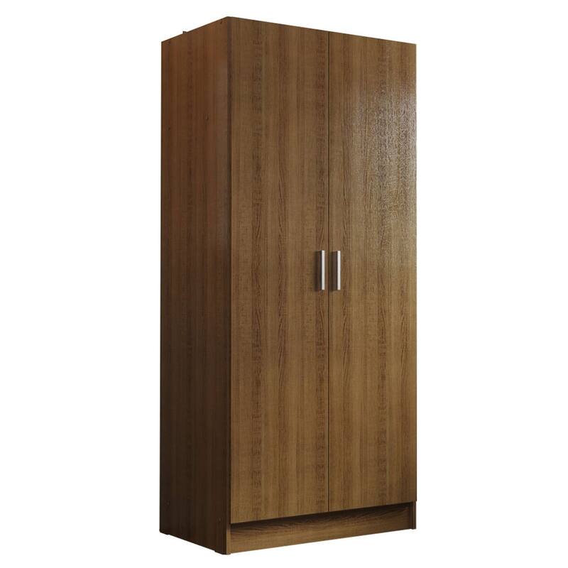 Madesa 2 Door Storage Cabinet with Ample Shelf Space 31"L Utility Armoire Closet Entryway and Bedroom Organization Unit - Brown