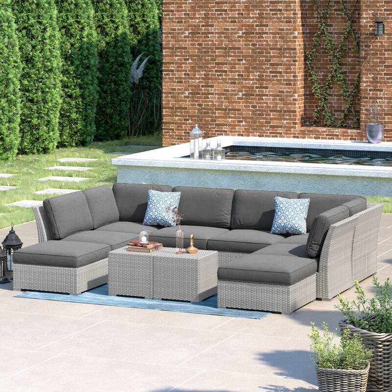 Corvus Oreanne 10-piece Brown Wicker Patio Furniture Set