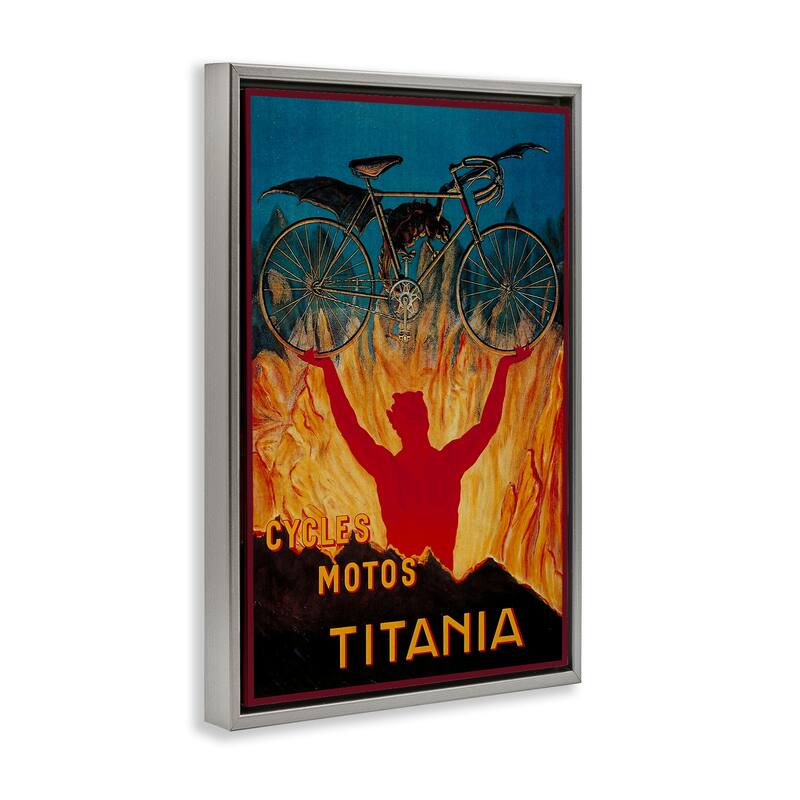 Stupell Vintage Dragon & Bicycle Framed Floater Canvas Wall Art Design By Marcus Jules