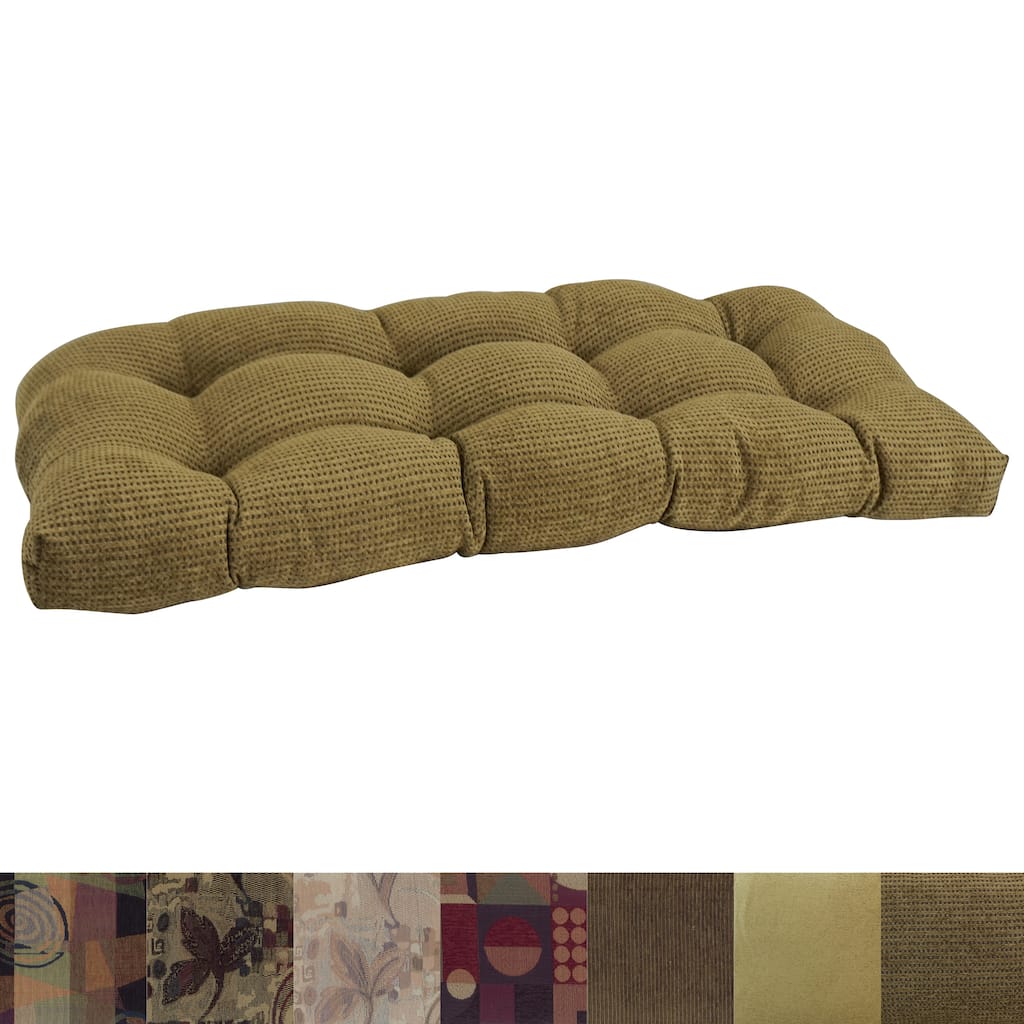 42-inch by 19-inch Rounded Back Jacquard Chenille Loveseat Cushion - 42 x 19