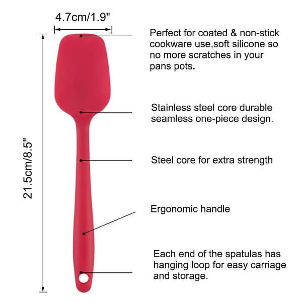 Silicone Spatula Set of 8, 6 Small and 2 Large Non-stick Heat-Resistant  Rubber Spatulas with Stainless Steel Core