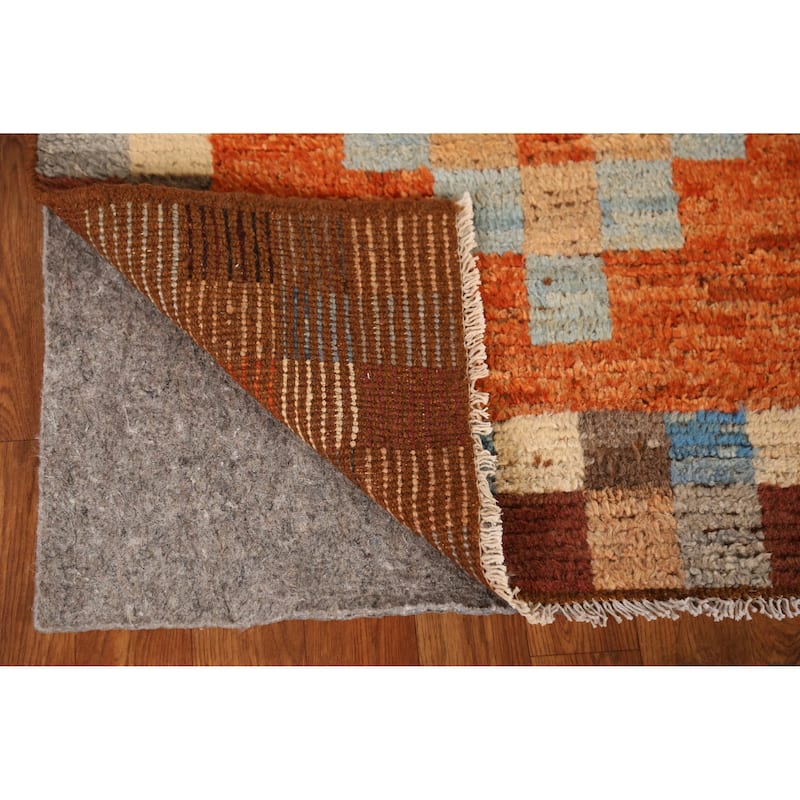Geometric Moroccan Runner Rug Handmade Wool Carpet - 2'10" x 9'8"