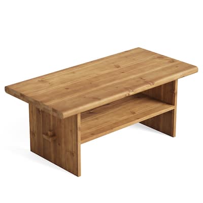Industrial Solid Wood Rectangle Coffee Table for Living Room
