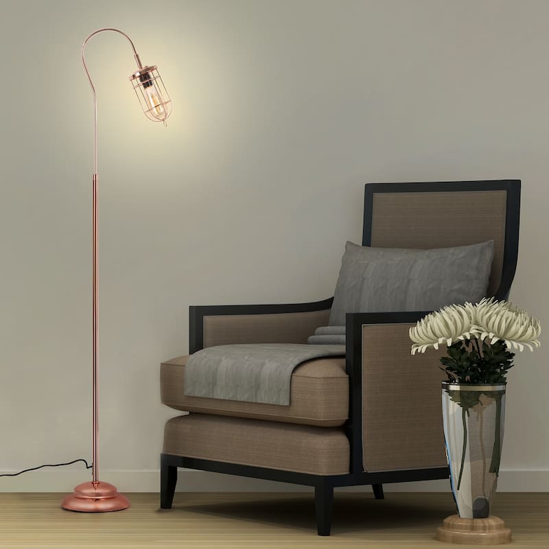Industrial Floor lamp, Metal Standing Lamps for Living Room - Rosegold