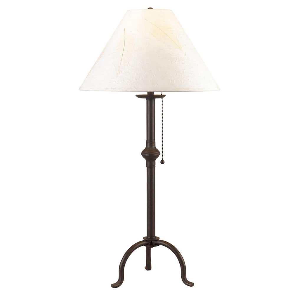 Black Metal 32 Inch Table Lamp with Off White Empire Shade and Cord - 16" x 16" x 32"