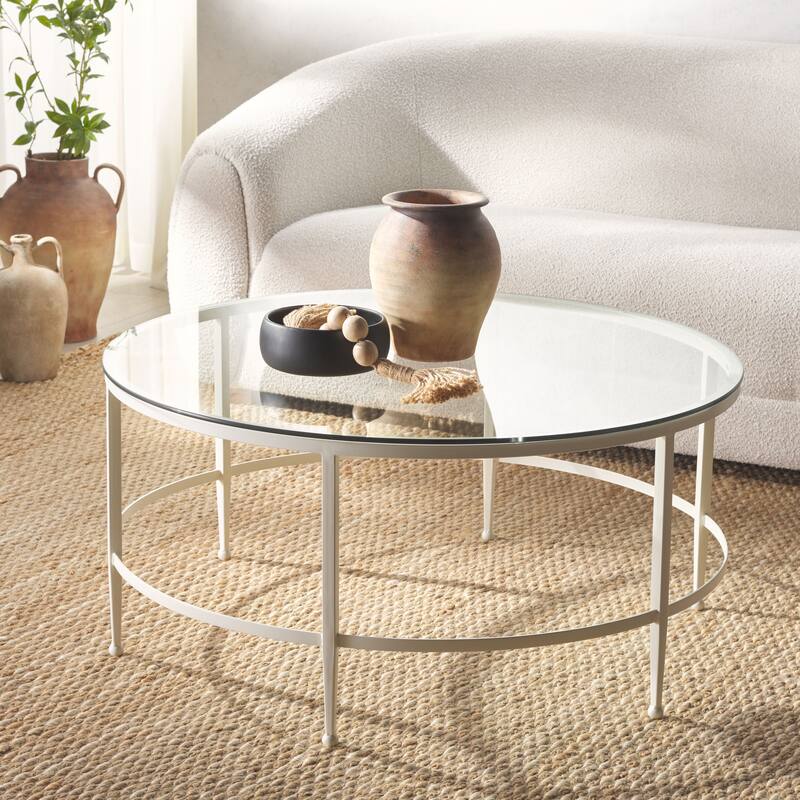 SAFAVIEH Home Edmund Cocktail Table - 40"W x 40"D x 19"H - White