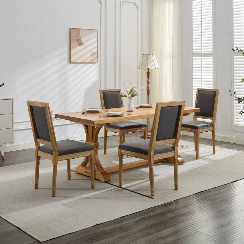 Farmhouse Rattan Dining Chairs Set of 2, Mid Century Modern Kitchen & Dining Room Chairs, Cane Upholstered Kitchen Side Chair