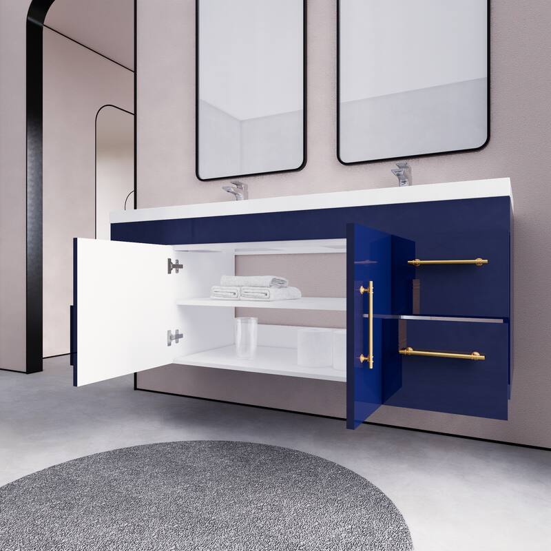 Eliza 60'' Wall Mounted Vanity with Double Sink