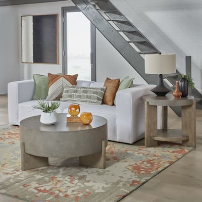 Affinity Dusty Taupe & Concrete 3 Piece Round Cocktail Table Set