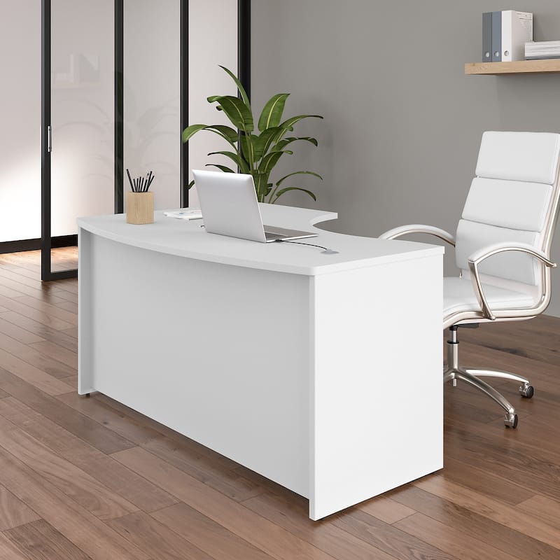Studio C 60W Right Handed L-Bow Desk Shell by Bush Business Furniture - White
