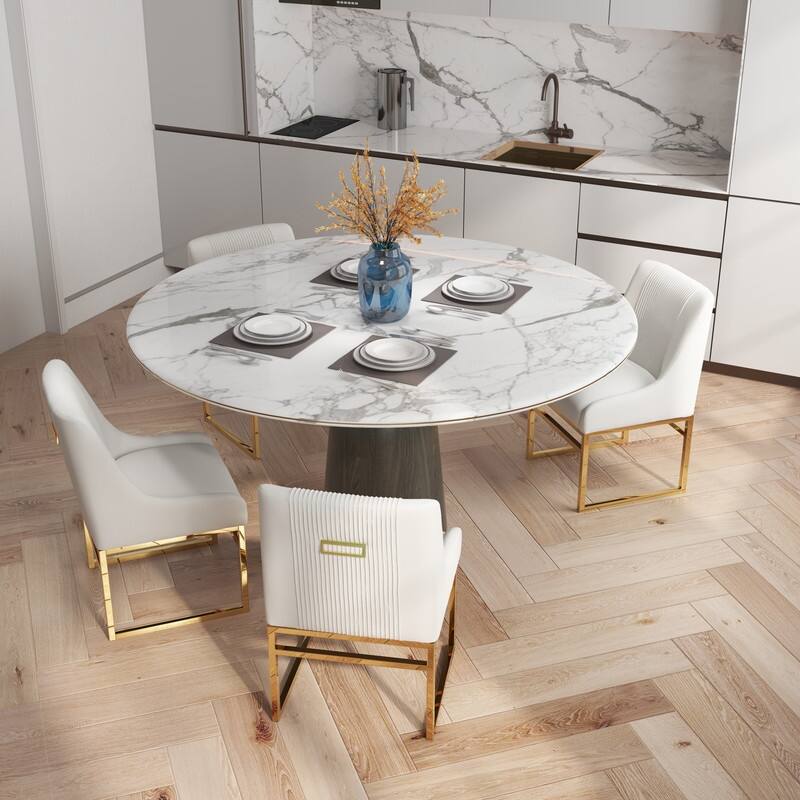 SEYNAR Contempoary Velvet Dining Chair with Metal Frame Legs, set of 4