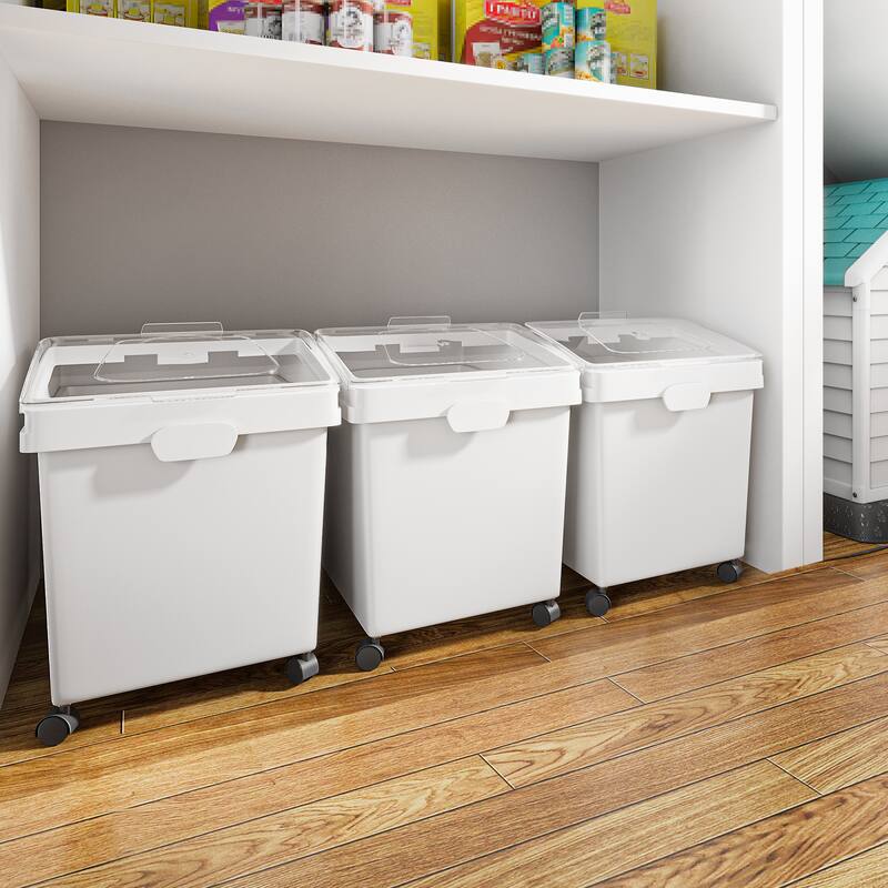 10.5 Gallon Ingredient Bin 3 Pcs PP Shelf Storage Bins