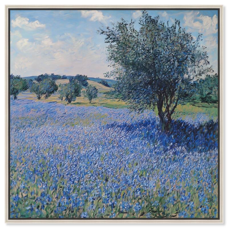 Bluebonnet Meadow II Canvas by Art Remedy - Silver - 30" x 30"