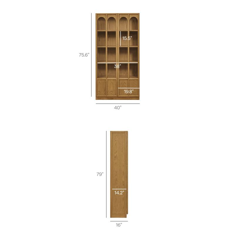 Anwen Solid Wood and Glass Display Cabinet
