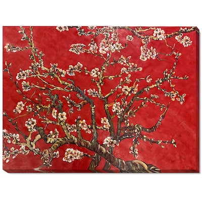 Vincent Van Gogh 'Branches of an Almond Tree in Blossom, Ruby Red' Hand Painted Oil Reproduction
